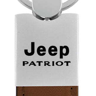 Jeep Patriot Duo Leather / Chrome Key Fob - Brown