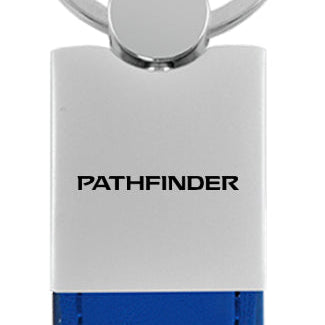 Nissan Pathfinder Duo Leather / Chrome Key Fob - Blue