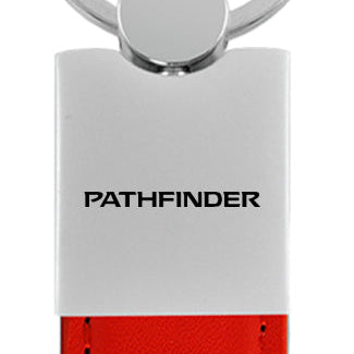 Nissan Pathfinder Duo Leather / Chrome Key Fob - Red