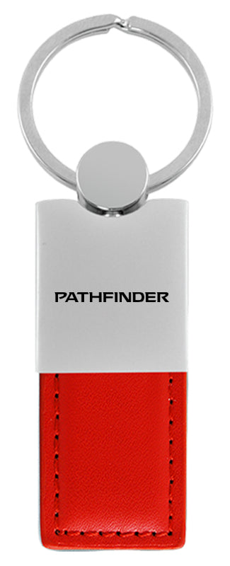 Nissan Pathfinder Duo Leather / Chrome Key Fob - Red