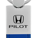 Honda Pilot Duo Leather / Chrome Key Fob - Blue