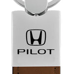 Honda Pilot Duo Leather / Chrome Key Fob - Brown