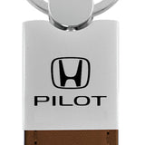 Honda Pilot Duo Leather / Chrome Key Fob - Brown