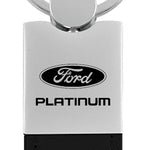 Ford Platinum Duo Leather / Chrome Key Fob - Black