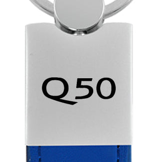 Infiniti Q50 Duo Leather / Chrome Key Fob - Blue