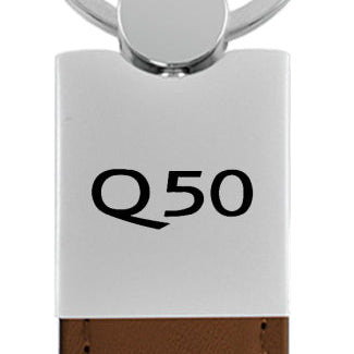 Infiniti Q50 Duo Leather / Chrome Key Fob - Brown