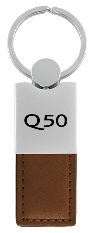 Infiniti Q50 Duo Leather / Chrome Key Fob - Brown