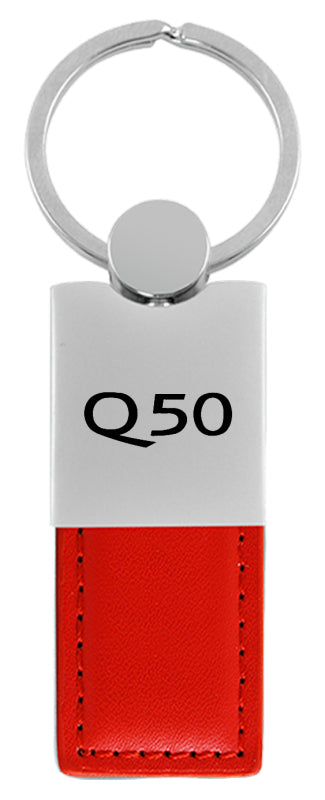 Infiniti Q50 Duo Leather / Chrome Key Fob - Red