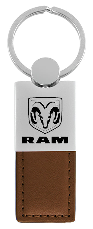 Ram Duo Leather / Chrome Key Fob - Brown