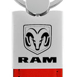 Ram Duo Leather / Chrome Key Fob - Red