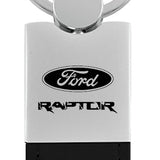 Ford Raptor Duo Leather / Chrome Key Fob - Black