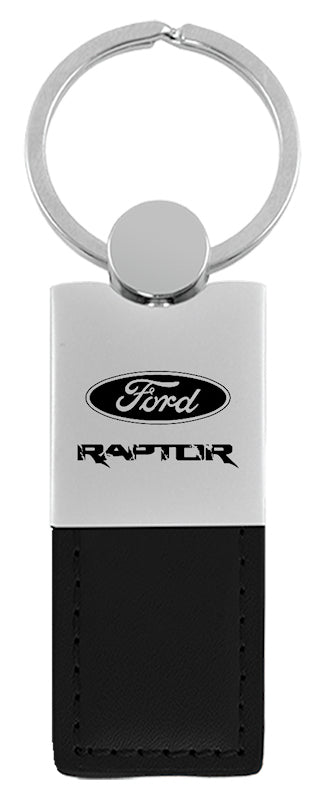 Ford Raptor Duo Leather / Chrome Key Fob - Black