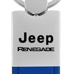 Jeep Renegade Duo Leather / Chrome Key Fob - Blue