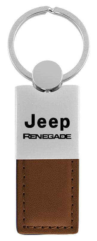 Jeep Renegade Duo Leather / Chrome Key Fob - Brown