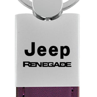 Jeep Renegade Duo Leather / Chrome Key Fob - Purple