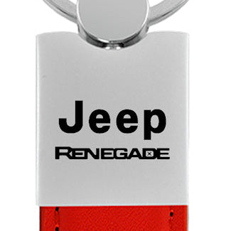 Jeep Renegade Duo Leather / Chrome Key Fob - Red