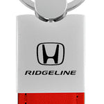 Honda Ridgeline Duo Leather / Chrome Key Fob - Red