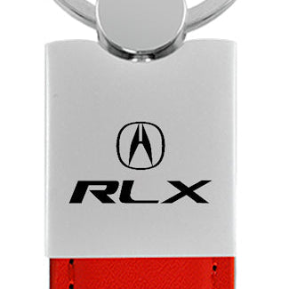 Acura RLX Duo Leather / Chrome Key Fob - Red