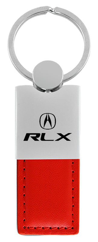 Acura RLX Duo Leather / Chrome Key Fob - Red