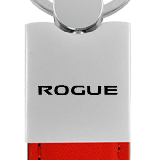 Nissan Rogue Duo Leather / Chrome Key Fob - Red