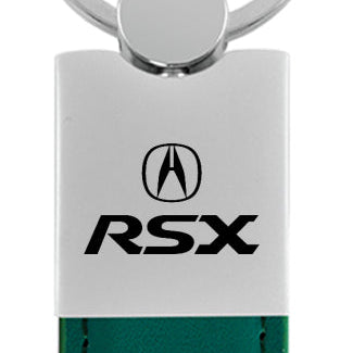 Acura RSX Duo Leather / Chrome Key Fob - Green