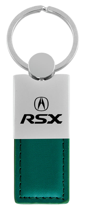 Acura RSX Duo Leather / Chrome Key Fob - Green