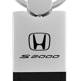 Honda S2000 Duo Leather / Chrome Key Fob - Black