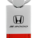 Honda S2000 Duo Leather / Chrome Key Fob - Red