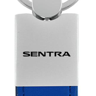 Nissan Sentra Duo Leather / Chrome Key Fob - Blue