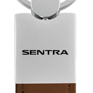 Nissan Sentra Duo Leather / Chrome Key Fob - Brown