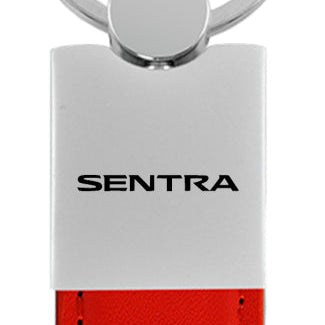 Nissan Sentra Duo Leather / Chrome Key Fob - Red
