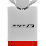 Dodge SRT-8 Duo Leather / Chrome Key Fob - Red