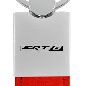 Dodge SRT-8 Duo Leather / Chrome Key Fob - Red