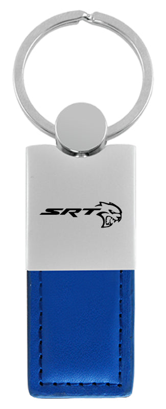 Dodge SRT Hellcat Duo Leather / Chrome Key Fob - Blue