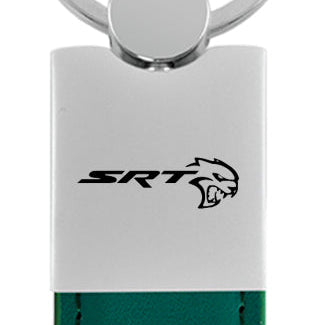 Dodge SRT Hellcat Duo Leather / Chrome Key Fob - Green