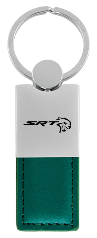 Dodge SRT Hellcat Duo Leather / Chrome Key Fob - Green