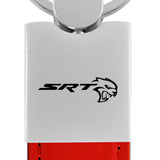 Dodge SRT Hellcat Duo Leather / Chrome Key Fob - Red