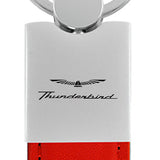 Ford Thunderbird Duo Leather / Chrome Key Fob - Red