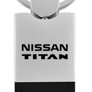 Nissan Titan Duo Leather / Chrome Key Fob - Black