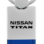 Nissan Titan Duo Leather / Chrome Key Fob - Blue