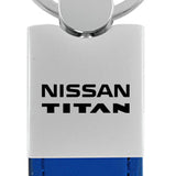 Nissan Titan Duo Leather / Chrome Key Fob - Blue