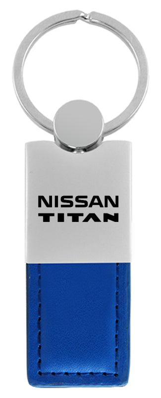 Nissan Titan Duo Leather / Chrome Key Fob - Blue
