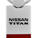 Nissan Titan Duo Leather / Chrome Key Fob - Burgundy