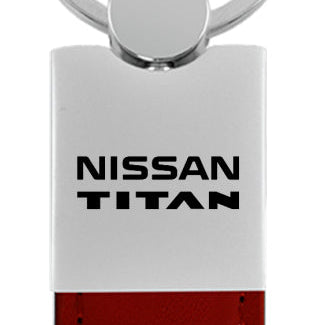 Nissan Titan Duo Leather / Chrome Key Fob - Burgundy