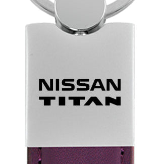 Nissan Titan Duo Leather / Chrome Key Fob - Purple