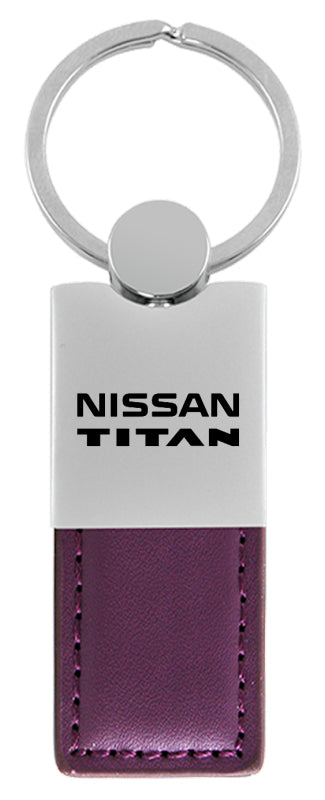 Nissan Titan Duo Leather / Chrome Key Fob - Purple