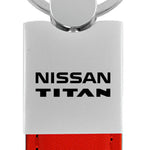 Nissan Titan Duo Leather / Chrome Key Fob - Red