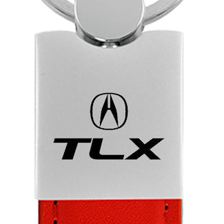 Acura TLX Duo Leather / Chrome Key Fob - Red