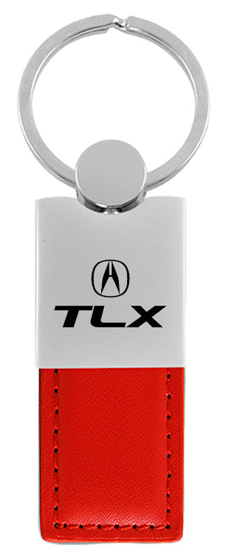 Acura TLX Duo Leather / Chrome Key Fob - Red