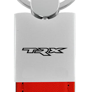 Ram TRX Duo Leather / Chrome Key Fob - Red